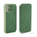 Capa flip vintage de couro para Galaxy S21